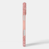 Elegante Rose Gold Luxe Schimmer Monogramm Case-Mate iPhone Hülle (Rückseite / Rechts)
