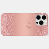 Elegante Rose Gold Luxe Schimmer Monogramm Case-Mate iPhone Hülle (Rückseite (Horizontal))