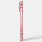 Elegante Rose Gold Luxe Schimmer Monogramm Case-Mate iPhone Hülle (Rückseite / Links)