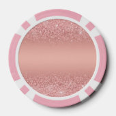 Elegante Rose Gold Luxe Schimmer Monogramm Pokerchips (Rückseite)