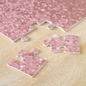 Elegante Rose Gold Luxe Schimmer Monogramm Puzzle (Seite)