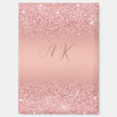 Elegante Rose Gold Luxe Shimmer Monogramm Magnet (Vorderseite)