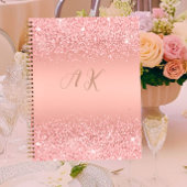 Elegante Rose Gold Luxe Shimmer Monogramm Notizblock