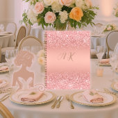 Elegante Rose Gold Luxe Shimmer Monogramm Notizblock