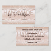 Elegante Rose Gold Luxuriöse Sparkle Glitzer Glam Visitenkarte (Vorne/Hinten)