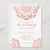 Elegante Rose Gold Mandala Einladung (Vorderseite)
