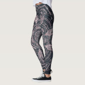 Elegante Rose Gold Mandala Gray Nebel Design Leggings (Links)