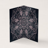 Elegante Rose Gold Mandala Gray Nebel Design Visitenkarten (Innenseite)