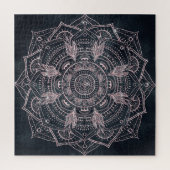 Elegante Rose Gold Mandala Gray Nebula Design Puzzle (Vertikal)