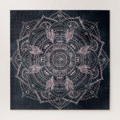 Elegante Rose Gold Mandala Gray Nebula Design Puzzle (Vertikal)