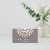 Elegante Rose Gold Mandala Visitenkarte (Stehend Vorderseite)