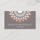 Elegante Rose Gold Mandala Visitenkarte (Vorderseite)