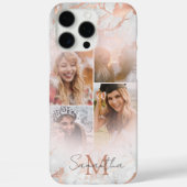 Elegante Rose Gold Marble & 4 Foto Case-Mate iPhone Hülle (Rückseite)