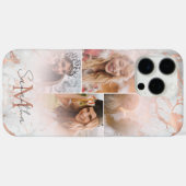 Elegante Rose Gold Marble & 4 Foto Case-Mate iPhone Hülle (Rückseite (Horizontal))