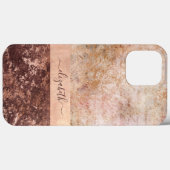 Elegante Rose Gold Marble Agate Script Case-Mate iPhone Hülle (Rückseite (Horizontal))