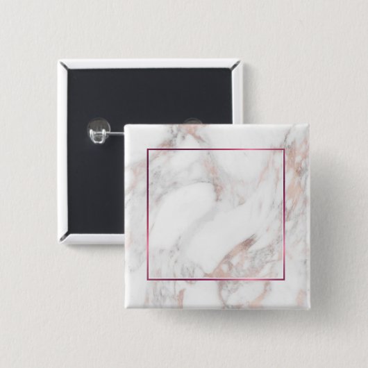 Elegante Rose Gold Marble benutzerdefinierte Blank Button (Vorne & Hinten)