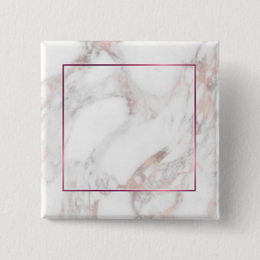 Elegante Rose Gold Marble benutzerdefinierte Blank Button (Vorderseite)