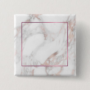 Elegante Rose Gold Marble benutzerdefinierte Blank Button