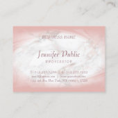 Elegante Rose Gold Marble Handgeschriebenes Skript Visitenkarte (Rückseite)