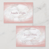 Elegante Rose Gold Marble Handgeschriebenes Skript Visitenkarte (Vorne/Hinten)