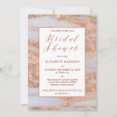 Elegante Rose Gold Marble Script Brautparty Einladung (Vorderseite)