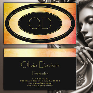 Elegante Rose Gold Marble Trendy Marbled Monogram Visitenkarte