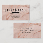 Elegante Rose Gold Marmor für Architekten und Hand Visitenkarte (Vorne/Hinten)