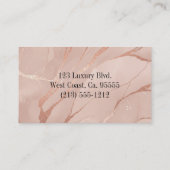 Elegante Rose Gold Marmor für Architekten und Hand Visitenkarte (Rückseite)