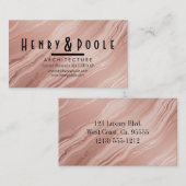 Elegante Rose Gold Marmor für Architekten und Hand Visitenkarte (Vorne/Hinten)