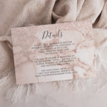 Elegante Rose Gold-Marmor-Glitzer Hochzeitsdetails