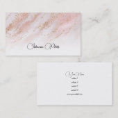 elegante Rose Gold Marmor IMITATE Glitzer Business Visitenkarte (Vorne/Hinten)