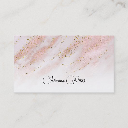 elegante Rose Gold Marmor IMITATE Glitzer Business Visitenkarte (Vorderseite)