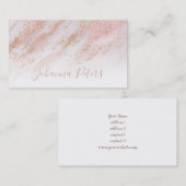 elegante Rose Gold Marmor IMITATE Glitzer Details Visitenkarte (Vorne/Hinten)