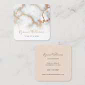 Elegante Rose Gold-Marmor-Kalligrafie-Skript Quadratische Visitenkarte (Vorne/Hinten)