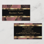 Elegante Rose Gold Marmor und Gold Visitenkarte (Vorne/Hinten)