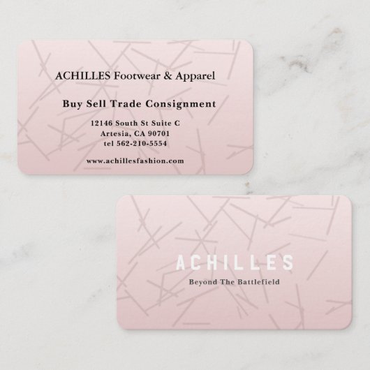 Elegante Rose Gold-Marmor-Visitenkarte Telefonnummerkarte (Vorne/Hinten)