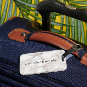 Elegante Rose Gold Marmorvorlage Moderne Gepäckanhänger