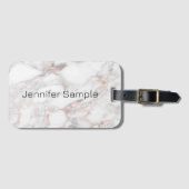 Elegante Rose Gold Marmorvorlage Moderne Gepäckanhänger (Vorderseite (Horizontal))