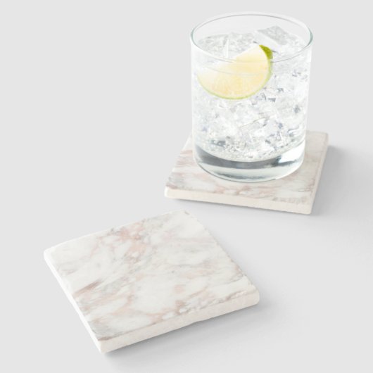 Elegante Rose Gold Marmorvorlage Trendy Square Steinuntersetzer (Seitenansicht)