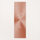 Elegante Rose Gold Metallic Personalisiert Zen Yogamatte (Vorderseite)