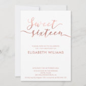 Elegante Rose Gold minimalistische schicke Kalligr Einladung (Vorderseite)