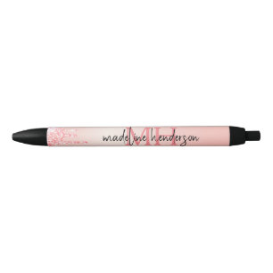 Elegante Rose Gold mit Glitzer Monogramm Kugelschreiber