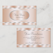Elegante Rose Gold mit Silver Frame Beruflich Visitenkarte (Vorne/Hinten)