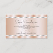 Elegante Rose Gold mit Silver Frame Beruflich Visitenkarte (Rückseite)