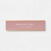 Elegante Rose Gold Moderne Berufliche Vorlage Türschild (Vorderseite )