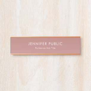 Elegante Rose Gold Moderne Berufliche Vorlage Türschild