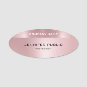 Elegante Rose Gold Moderne Design Vorlage Namensschild