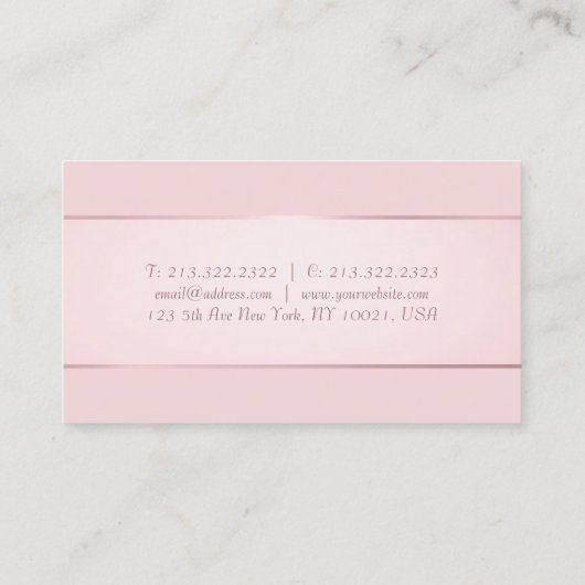 Elegante Rose Gold Moderne, handgeschriebene Skrip Visitenkarte (Rückseite)