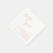 Elegante Rose Gold Moderne Hochzeit Serviette (Ecke)