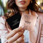 Elegante Rose Gold Moderne Quadratzoll Schwarz Quadratische Visitenkarte<br><div class="desc">Elegante Rose Gold Moderne Quadratzoll Schwarz</div>
